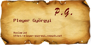 Pleyer Györgyi névjegykártya