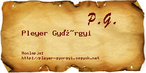 Pleyer Györgyi névjegykártya